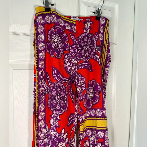 Mango MNG Culottes Palazzo Pants Printed Design Italian Fabric Size 6 Women’s - Picture 2 of 8